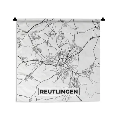 Produktbild von MuchoWow® Wandteppich Wandbehang Karte - Stadtplan - Reuslingen 150x150 cm Tapisserie Dekoration Wandtuch - Wohnaccessoires - Modernes