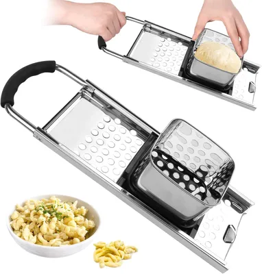 Imagen del producto de Rallador para spätzle de acero inoxidable, con mango de goma, apto para lavavajillas, ideal para la cocina