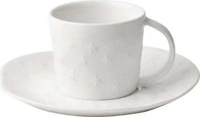 Obrázek produktu pro Porcelánový hrneček s podšálkem s dekorem hvězdiček