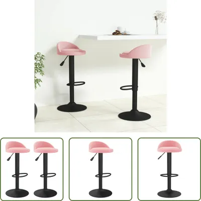 Produktbild von The Living Store Barhocker 2 Stk. Rosa Samt