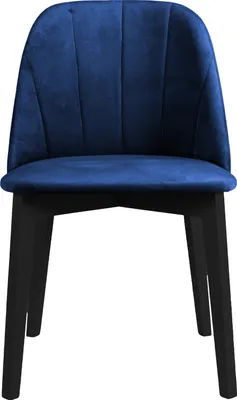 Produktbild von Polsterstuhl Eden stilvoll Holzstuhl für Esszimmer Stuhl mit Holzbeine im modernes Stil, Stoff: riviera 81 - blau, Beinefarbe: Schwarz