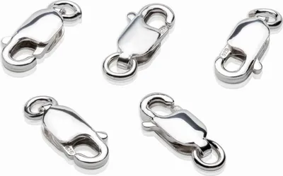 Produktbild von 5 x Karabinerverschluss 8,3x6,4mm 925 Sterlingsilber Zubehör Silberkette Schmuck