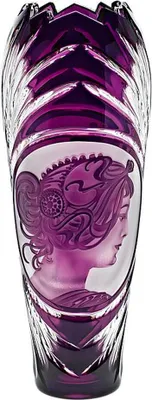 Produktbild von Vase handgeschliffen mit Lilie "King" (30cm) aus Bleikristall