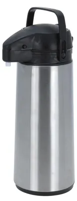 Produktbild von Cookinglife Thermoskanne Edelstahl 1,8 L - Pumpkanne Tropffrei - Grau/Schwarz