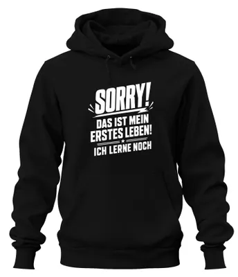 Immagine prodotto di Mi dispiace, questa è la mia prima volta. Felpa con cappuccio "I Statement", sarcasmo, colore nero, taglia L
