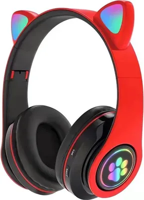 Obrázek produktu pro Verk 04116 Bezdrátová sluchátka Cat s tlapkou Bluetooth 5.0 červená