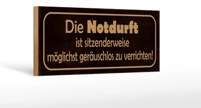 Produktbild von Holzschild Spruch 27x10cm Die Notduft ist sitzenderweise zu verrichten