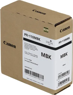 Produktbild von Canon PFI-110MBK, Mattschwarz, Tinte auf Pigmentbasis, 160 ml
