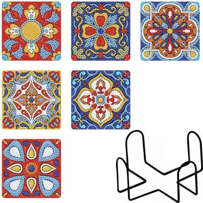 Produktbild von Mandalas Diamantstickerei Untersetzer Set 6-tlg