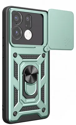 Productafbeelding van Avizar, beschermhoes voor de Oppo Find X9, schokbestendig, met draaibare camerabescherming en ringhouder, groen