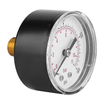Productafbeelding van Manometer, achteraansluiting, axiale manometer, luchtdrukmanometer, waterdrukmanometer, manometer met 1/4 BSPT-aansluiting