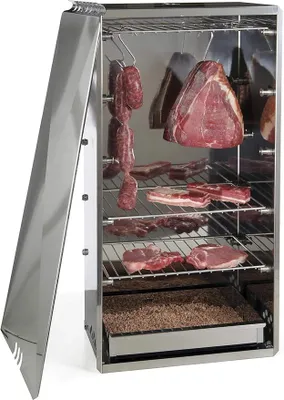 Obrázek produktu pro 10030 N Smoker střední velikosti, vhodný pro maso, ryby, sýr, zeleninu, vyrobený z nerezové oceli, šedé barvy