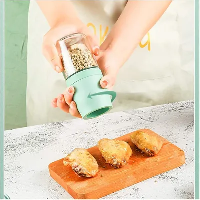 Produktbild von 2-teiliges Küchenmühlen-Set für Salz und Pfeffer, Gewürzmühle mit Streuer