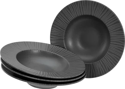 Obrázok produktu pre CreaTable, 21820, Vesuvio Black, tanier na cestoviny 4 ks, kamenina