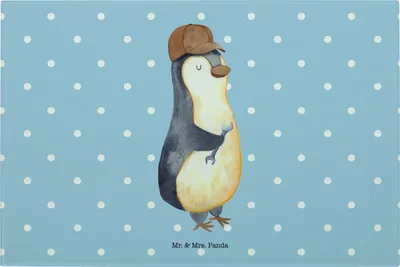 Produktbild von Mr. & Mrs. Panda Schneidebrett Wenn Papa es nicht reparieren kann, sind wir am Arsch - Blau Pastell - Geschenk, Muttertag, Dad Bester Vater, Hackbrett, Pinguin, Vatertag