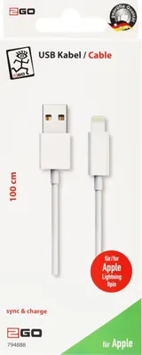 Obrázek produktu pro 2GO USB Lade-/Datenkabel   Lightning    1m  weiß