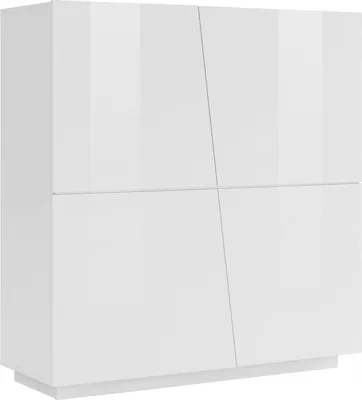 Immagine prodotto di Dmora Credenza Abbabbau 43x120x126h cm Bianco Lucido, Apertura Battente 4 Vani Italy