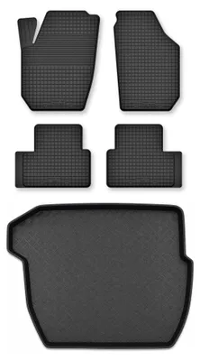 Productafbeelding van Rubberen automatten + kofferbakmat voor Volvo S80 II 2006-2016 (sedan) – 5-delig, zwart, op maat – Wielganizator Semi-Universal