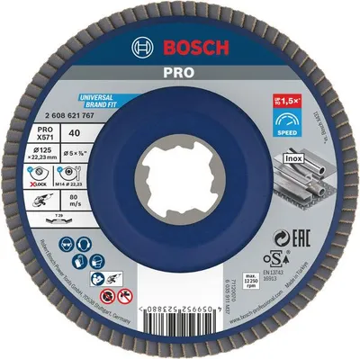 Produktbild von PRO X571 Fächerschleifscheibe X-Lock, abgewinkelt, 125 mm, K40