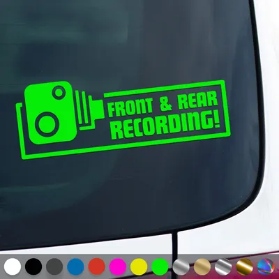 Produktbild von PantherPixel Dash Cam Aufkleber Videoufnahme Vorn Hinten Kamera Sticker Auto Geschenkidee Farbe Neon-Grün