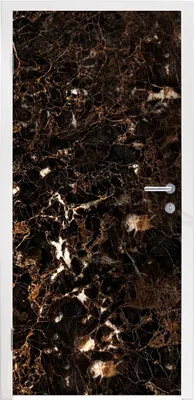 Obrázek produktu pro MuchoWow® Plakát na dveře - Mramor - černá - zlatá - 205x85 cm - Samolepicí fólie na dveře