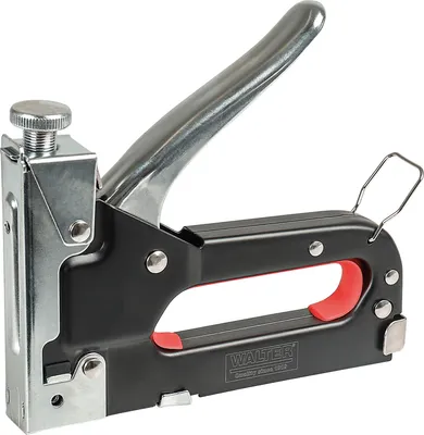 Produktbild von WALTER Handtacker-Set mit einstellbarer Schusskraft, ergonomischer Handgriff für bessere Handhabung, Magazinkapazität 50 Stück, inkl. umfangreiches Klammern-Zubehör und Aufbewahrungskoffer