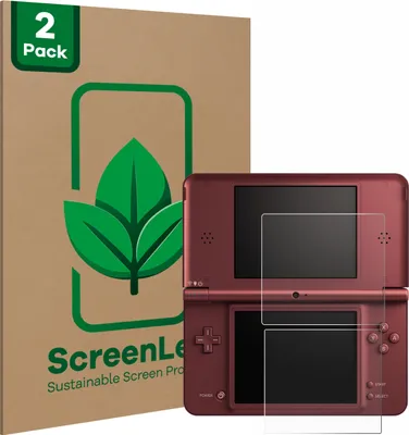 Produktbild von 2x ScreenLeaf Schutzfolie für Nintendo DSi XL nachhaltiger Displayschutz Display Schutz Folie Klar Transparent