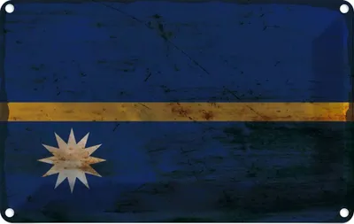 Produktbild von vianmo Blechschild 20x30 cm Nauru Rost Flagge Fahne Wappen