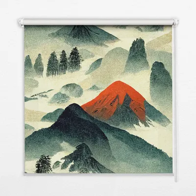 Produktbild von Seitenzug-Rollo Fensterrollo Jalousie - Lichtdurchlässig Springrollos - 80x240 cm - Berge im Nebel