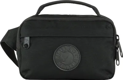 A black Fjällräven Kanken No.2 Hip Pack is shown against a white background.