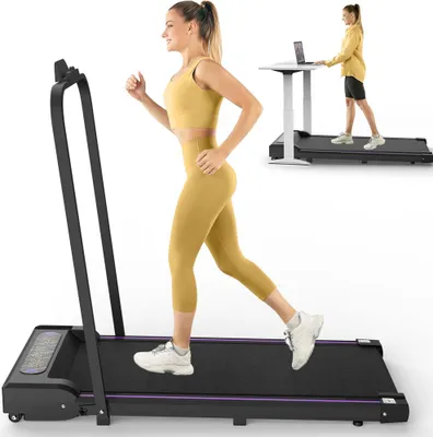 Image de Tapis de course pliable pour la maison et le bureau - Walking Pad Bureau Tapis de course, moteur 2.5 CV Mini tapis de course jusqu'à 8km/h