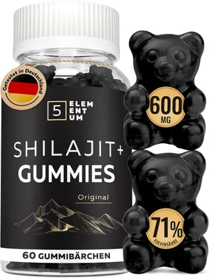 Immagine prodotto di Caramelle gommose di Shilajit dell'Himalaya – 2200 mg, naturali, vegane e senza zucchero