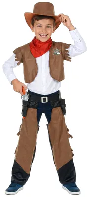 Immagine prodotto di Costume da cowboy per bambini marrone-nero - 122/134 (7-9 anni)