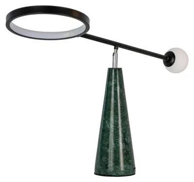 Produktbild von Tischlampe aus schwarzem Stahl und Keramikmarmor 8093