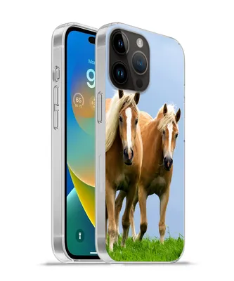Produktbild von MuchoWow® Handyhülle Schutzhülle Hülle für Apple iPhone 14 Pro - Softcase Pferde - Gras - Luft Silikon Softcase Handy Hülle - Umschlag