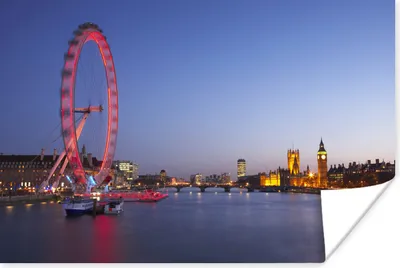 Produktbild von MuchoWow® Poster Ein beeindruckendes rotes London Eye 120x80 cm - Bilder
