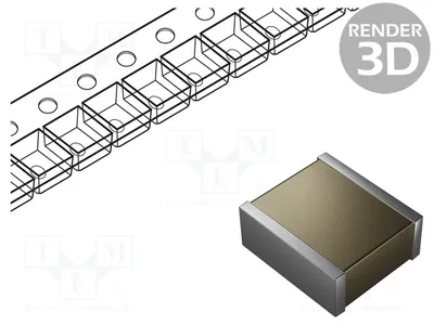 Image de 1 condensateur : céramique, 220 nF, 630 VDC, SMD, tolérance 10 %, dimensions 2225, référence C2225C224U, condensateurs SMD