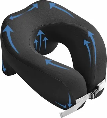 Produktbild von Famanu Nackenstützkissen für Reisen - ergonomisches Design für Komfort - schwarz