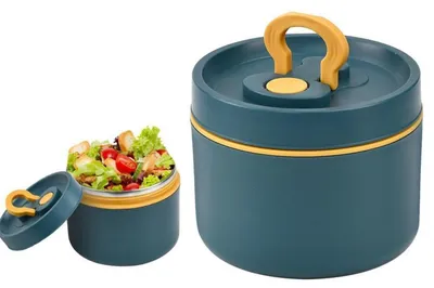 Immagine prodotto di Contenitore termico da 650 ml in acciaio inossidabile, colore verde, con cucchiaio