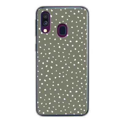 Produktbild von MuchoWow® Handyhülle Schutzhülle Hülle für Samsung Galaxy A40 Polka dots - Grün - Weiß Silikon Softcase Handy Hülle - Handy-Tasche