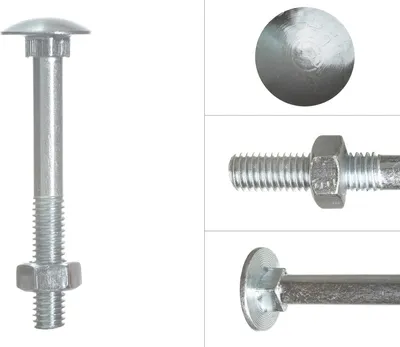 Produktbild von Schlossschrauben DIN 603 inklusive Muttern verzinkt M6 x 55 mm - 200 Stück