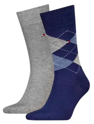 Immagine prodotto di Tommy Hilfiger - Calzini da uomo (confezione da 2) NA1127 (43 EU - 45,5 EU) (grigio/blu navy)