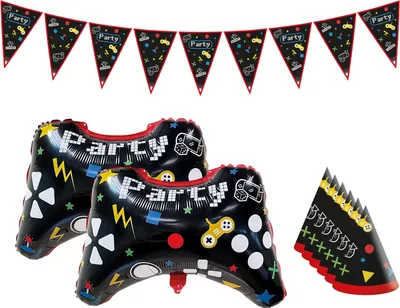 Produktbild von 9-tlg. Gaming Party Set für Kindergeburtstag