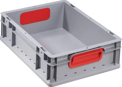 Produktbild von allit Transportbehälter ProfiPlus EuroBox 412, grau/rot