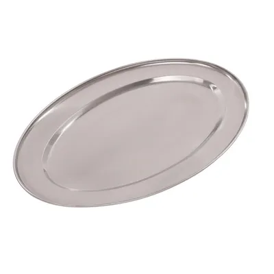 Produktbild von Olympia Ovales Edelstahl Gastronomie-Tablett 40 x 27 cm, robust, spülmaschinenfest
