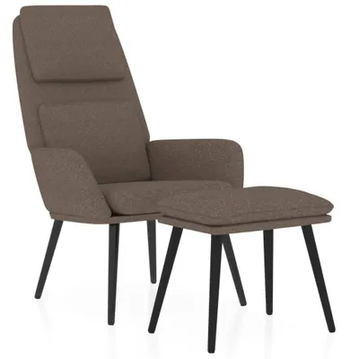Obrázek produktu pro Relaxační křeslo s taburetem taupe látka
