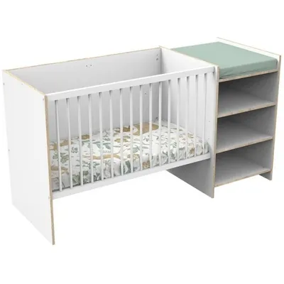 Produktbild von Babybett, 120x60cm, Kombi Kinderbett, Umbaubar zu 90x190cm, Babyprice First, Holz und Holzdekor