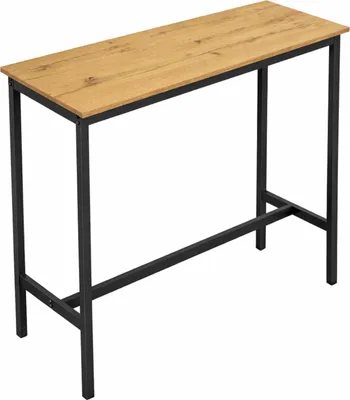 Produktbild von BEGRYF Bartisch Metall Schwarz Eichefarben 100x40x90 cm, Stehtisch Küchentisch Industrial Stil