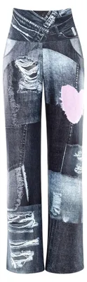 Immagine prodotto di WINSHAPE Pantaloni da donna, modello funzionale e confortevole, gamba larga, culotto 105c, vita alta, stile jeans