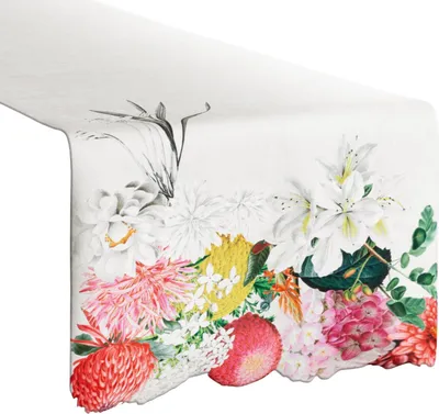 Produktbild von EUROFIRANY | Tischläufer - 40 x 140 cm - mehrfarbig Tischdecke - Blumenmuster